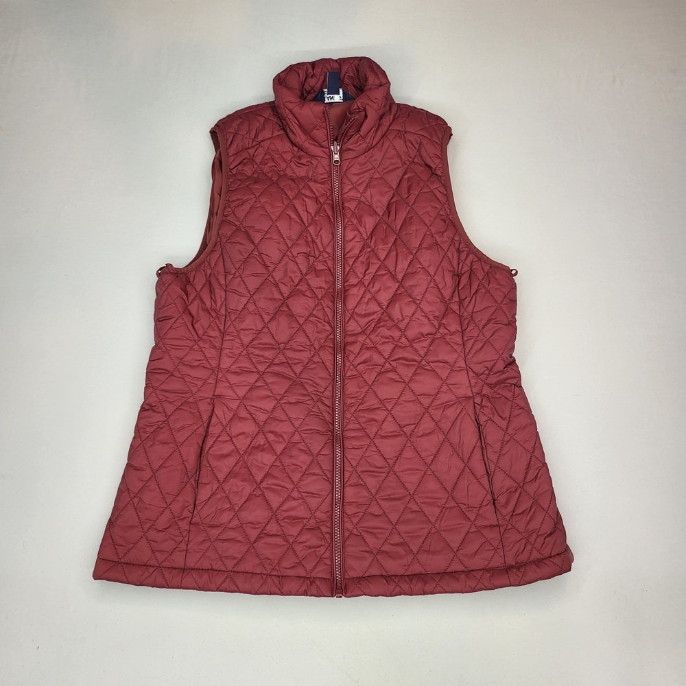 Women's Lands End Quilted Vest - Red